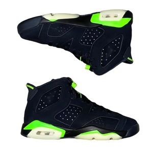NWT Jordan 6 Retro’s Black & Electric Green GS Size 6.5